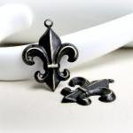 Black Fleur De Lis Charms