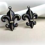 Black Fleur De Lis Charms