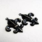 Black Fleur De Lis Charms