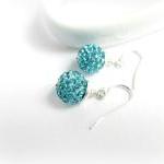 Sterling Silver Pave Earrin..