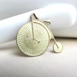 Cream Antique Bike Charm, Antique Bike Pendant, Cream 