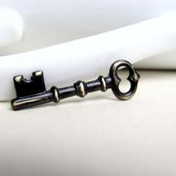 Black Hand Patina Brass Key Charm