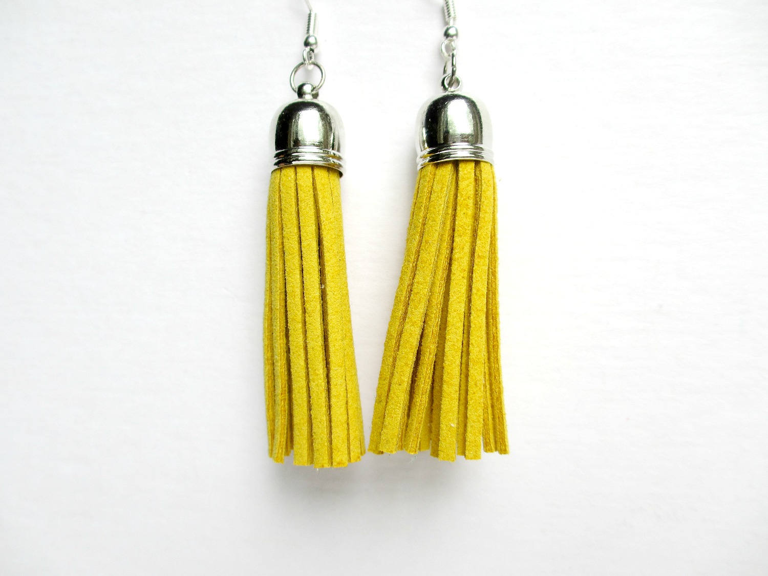 Mustard Tassel Earrings, Fringe Earrings on Luulla